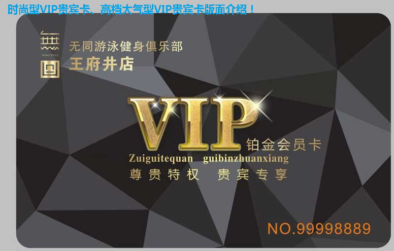 时尚型VIP贵宾卡、高档大气型VIP贵宾卡版面介绍！